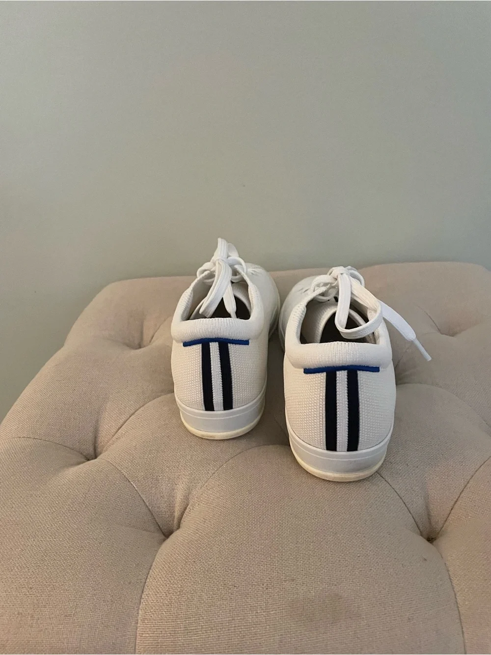 Rothy's White Low-Top Knit Lace-Up Sneakers - Picture 5 of 8